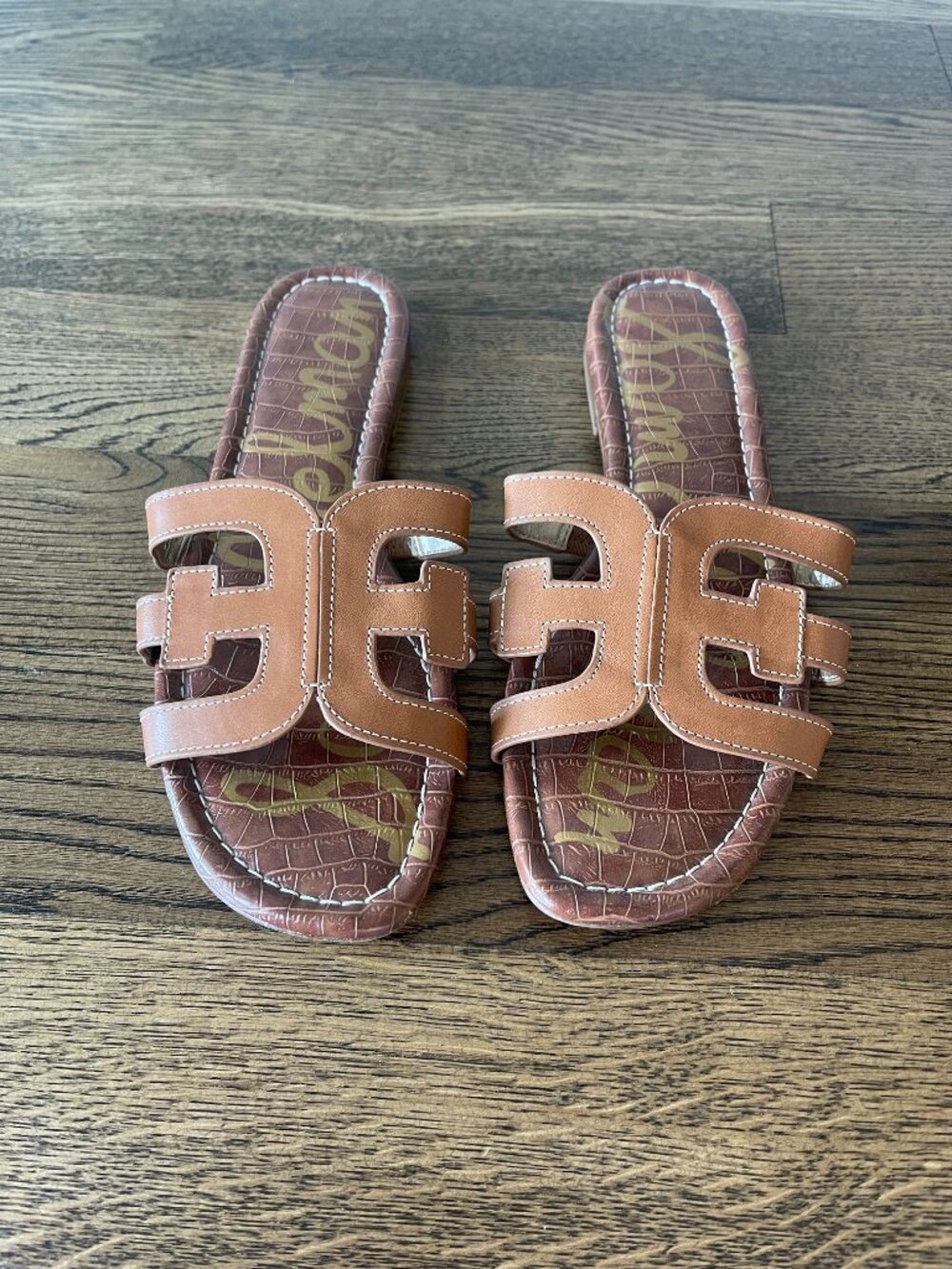 Sam Edelman Bay Cutout Slide Sandals (Women’s Size 8.5) - Saddle Leather / Brown
